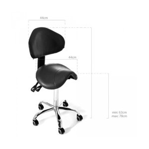 Kwadron Ergonomic Stool - 44 cm with Backrest