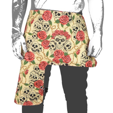 Apron without bib - Skull Rose