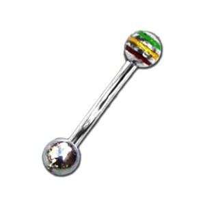 Barbell with rasta balls 1.6 mm.